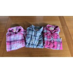 Girl's Flannel Long Sleeve Shirt Lot Size L (10-12)